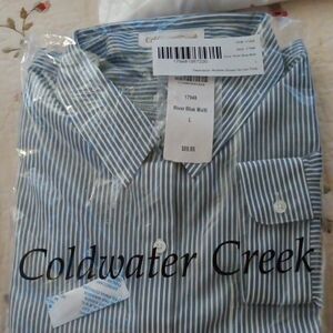 Coldwater Creek Ladie's River Blue Multi ANYTime Tunic